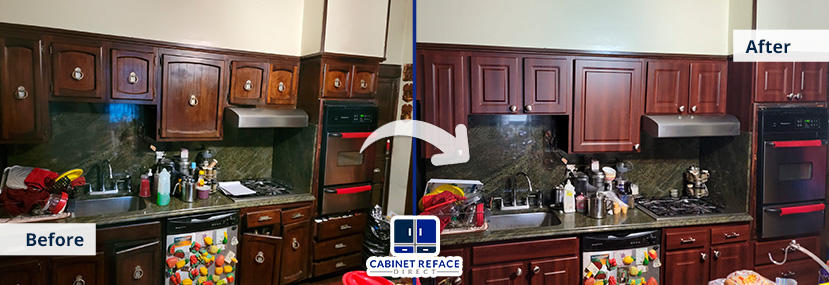 Before and After of Cabinet Refacing Job in Buffalo